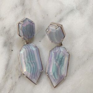 Kendra Scott Earring iridescent blue lace agate